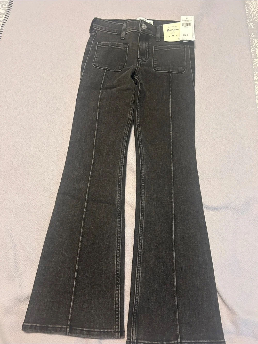 abercrombie kids Black Flared Jeans with Center Seam